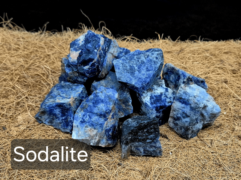 Raw Sodalite crystals for terrariums and invertebrate enclosures