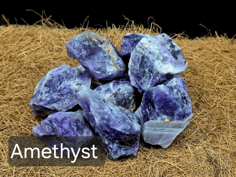 Raw Amethyst crystals for terrariums and invertebrate enclosures