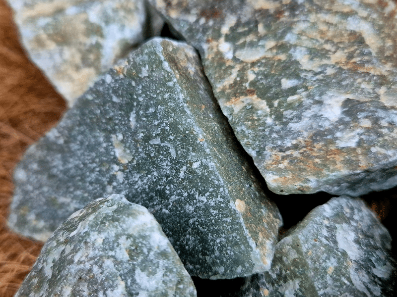 Close-up of raw Green Aventurine crystal with natural green mineral texture