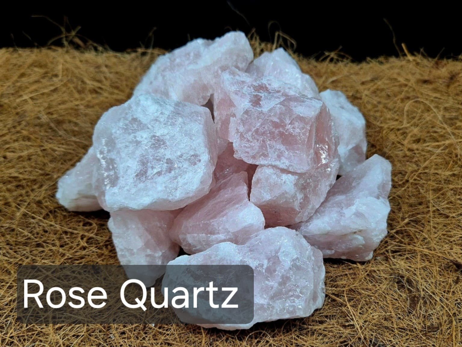 Raw Rose Quartz crystals for terrariums and invertebrate enclosures